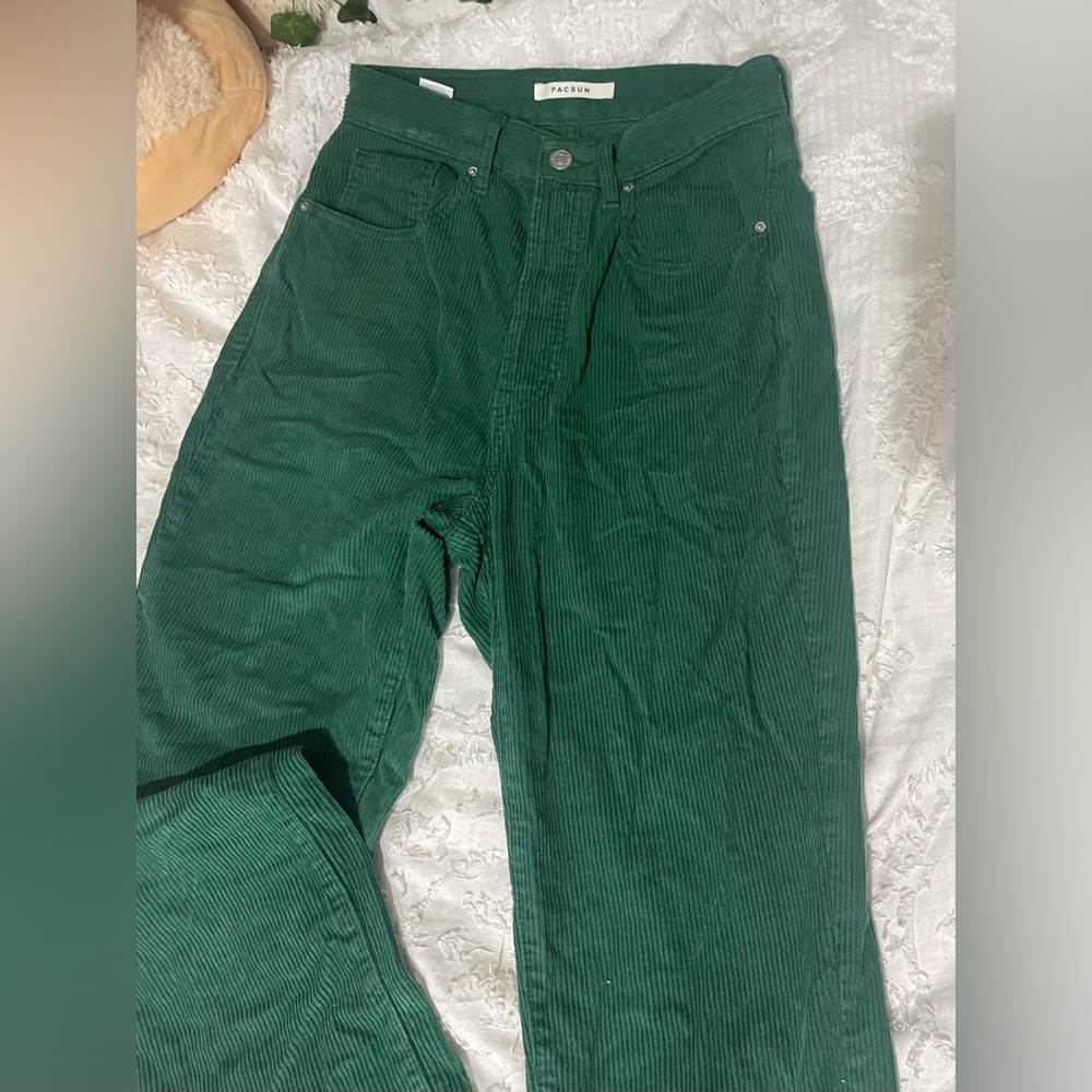 PacSun Green Corduroy Dad Jeans